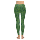 Crocodile Skin Printed Women's Legging Fulfilled In US