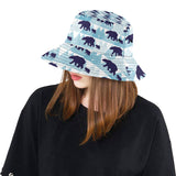 polar bear winter snow pattern Unisex Bucket Hat