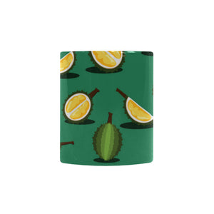 Durian pattern green background Morphing Mug Heat Changing Mug