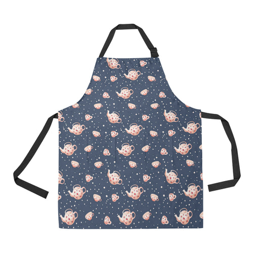 Tea pots Pattern Print Design 04 All Over Print Adjustable Apron