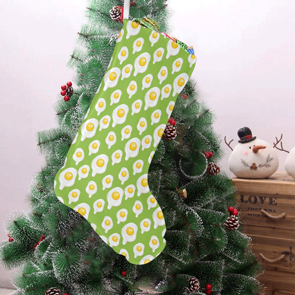 Fried Eggs Pattern Print Design 01 Christmas Stocking