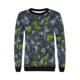 blueberry pattern Women's Crew Neck Sweatshirt