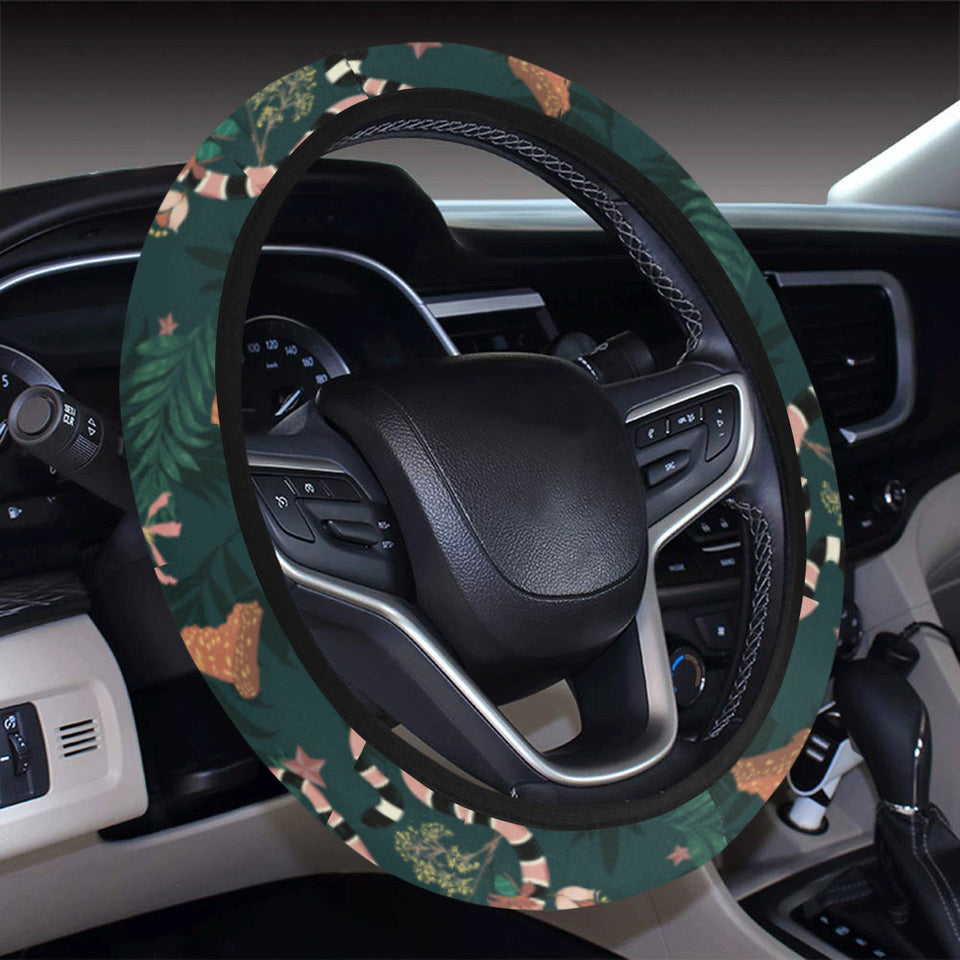 Snake forest pattern Car Steering Wheel Cover