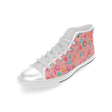 Colorful candy pattern Men's High Top Canvas Shoes White