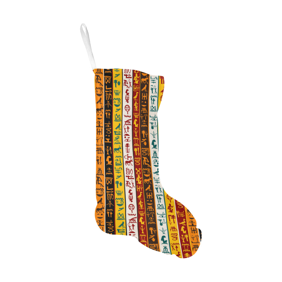 Egypt Hieroglyphics Pattern Print Design 01 Christmas Stocking