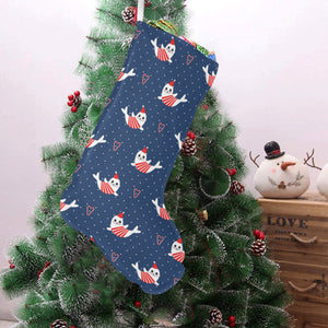 Cute sea lion seal christmas hat candy cane heart Christmas Stocking