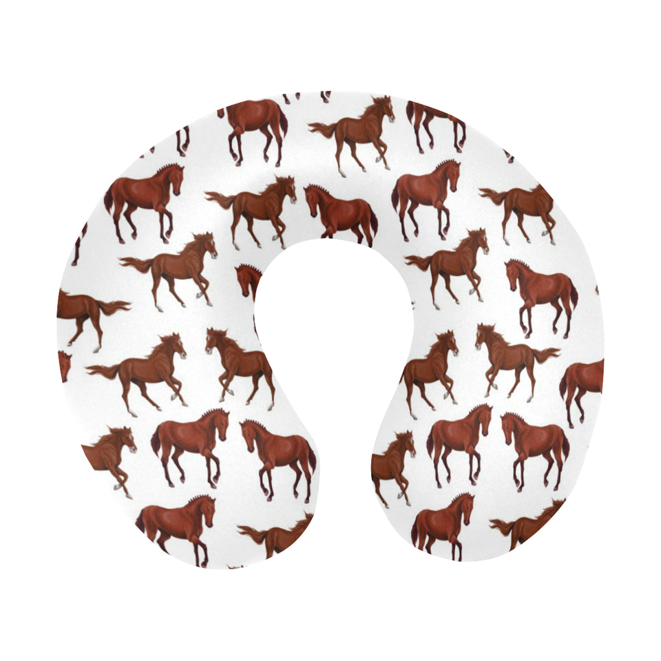 Horses running pattern background U-Shaped Travel Neck Pillow