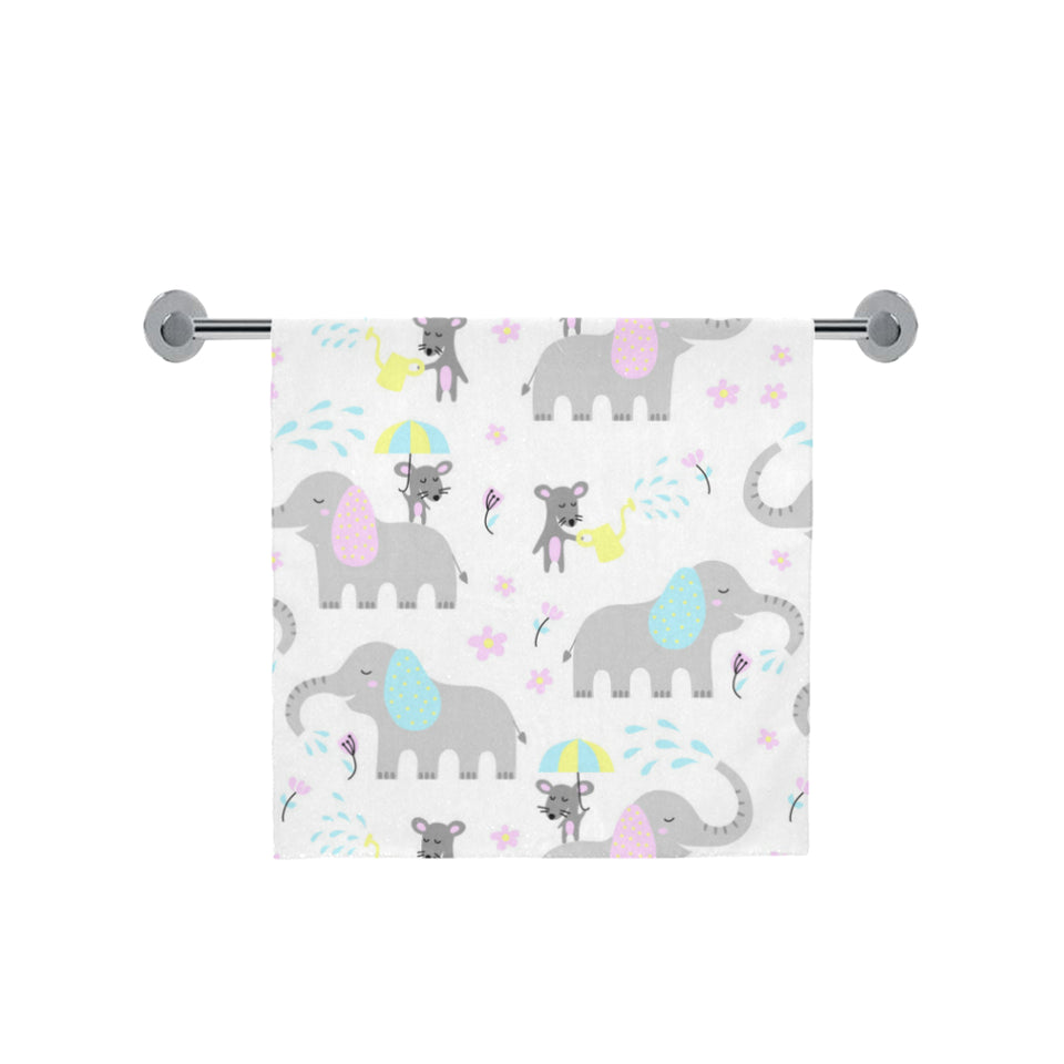 Cute elephant mouse pattern Bath Towel
