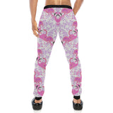 Pink flamingo flower pattern Unisex Casual Sweatpants