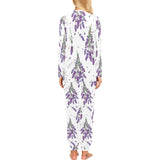lavender flower design pattern Women's All Over Print Pajama Set