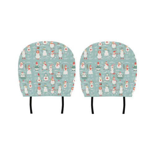 Cute snowman pattern Car Headrest Cover