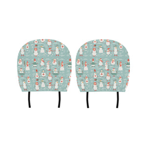 Cute snowman pattern Car Headrest Cover