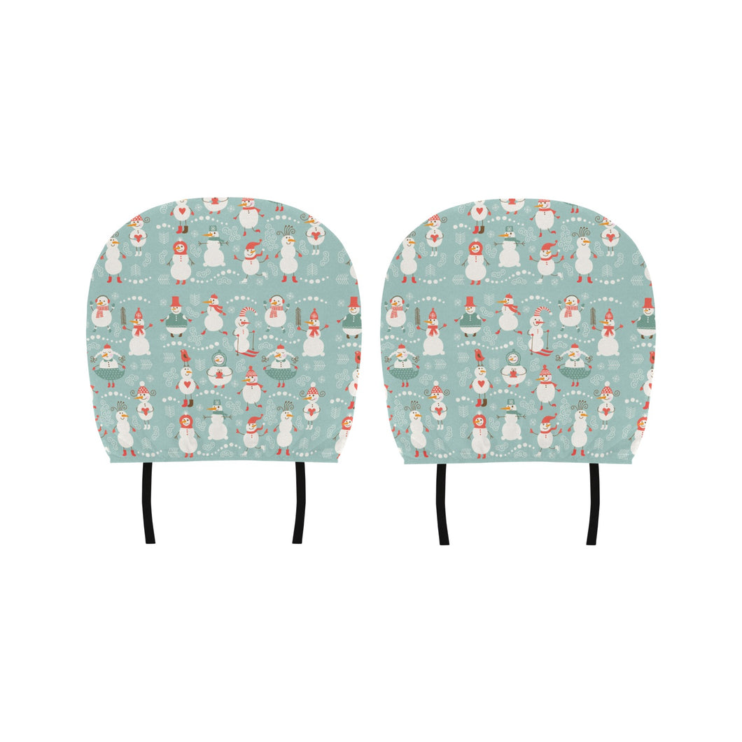 Cute snowman pattern Car Headrest Cover