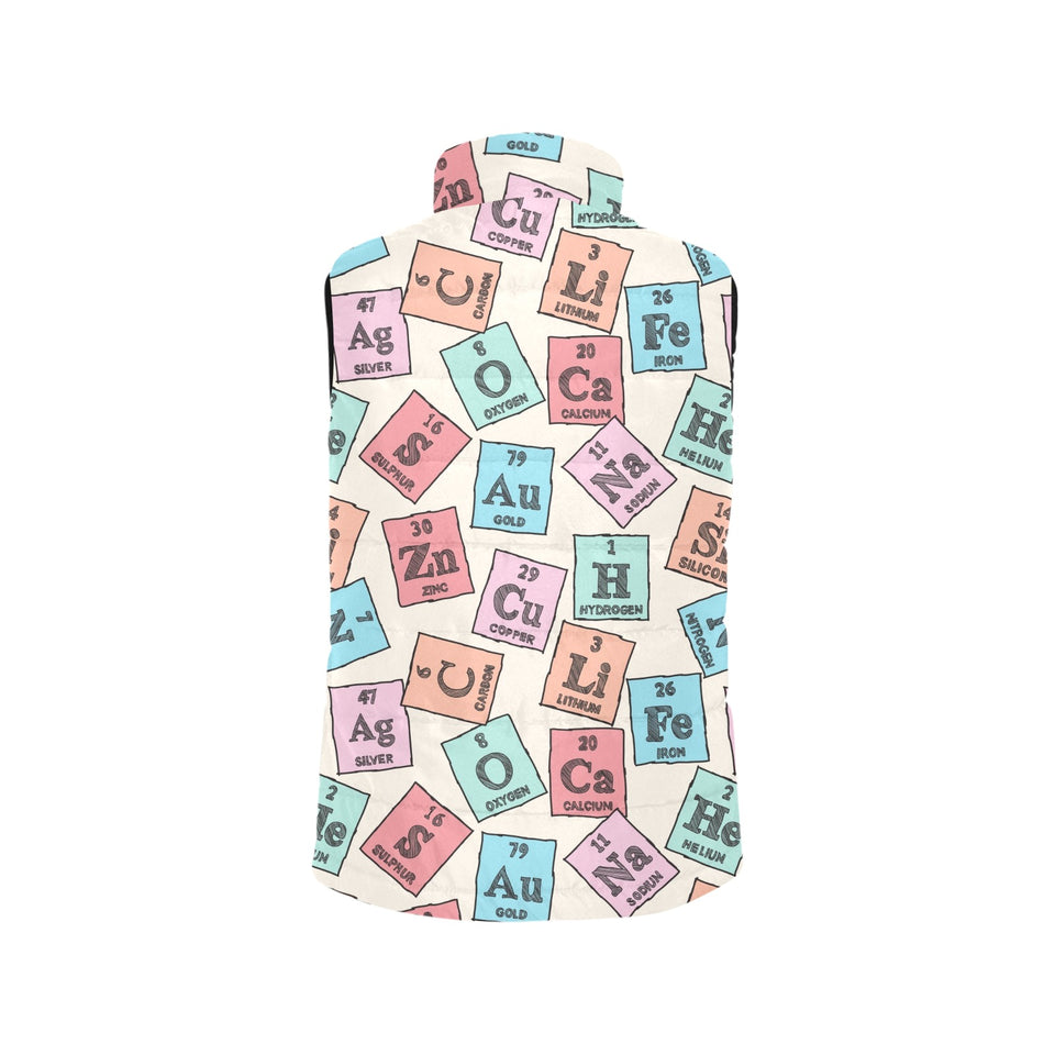 Chemistry Periodic Table Pattern Print Design 02 Men's Padded Vest