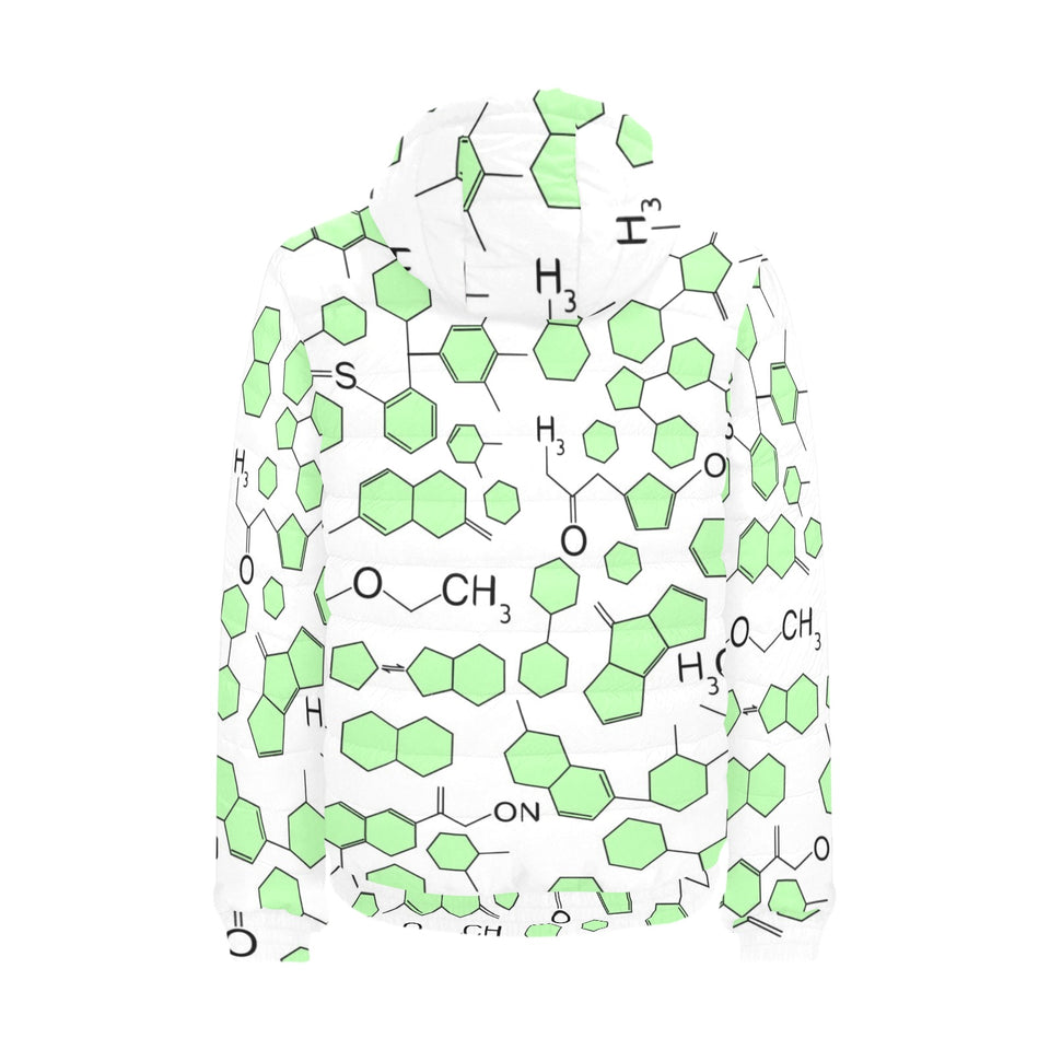 Chemistry Periodic Table Pattern Print Design 03 Men's Padded Hooded Jacket