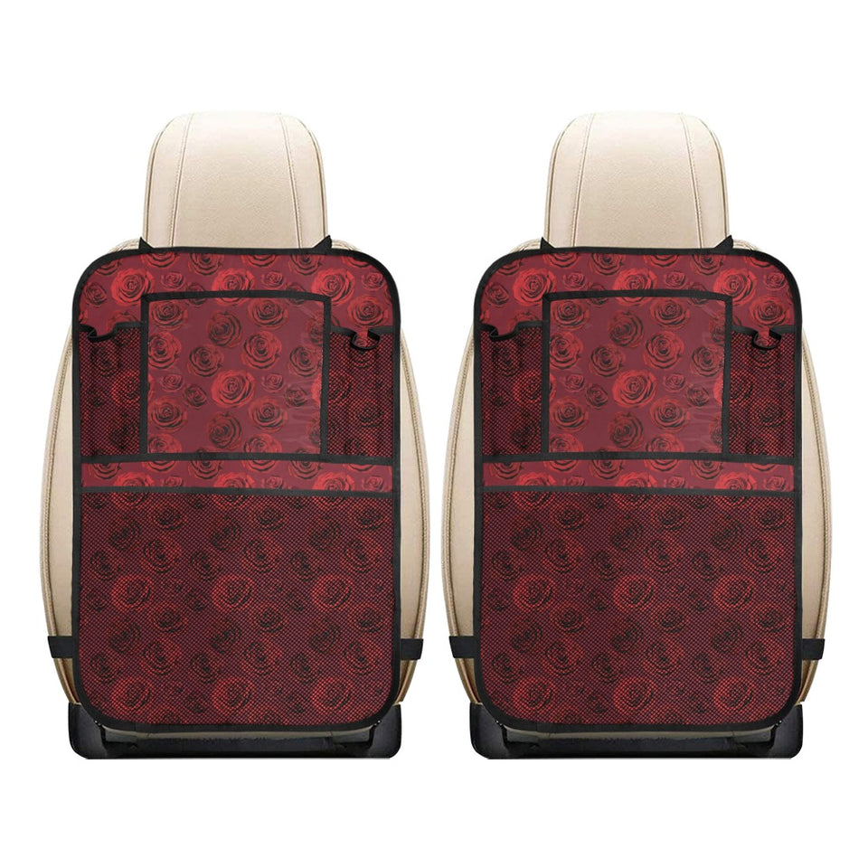 Rose Pattern Print Design 02 Car Seat Back Organizer