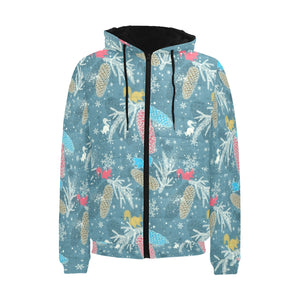 Squirrel Pattern Print Design 01 Men's Padded Hooded Jacket