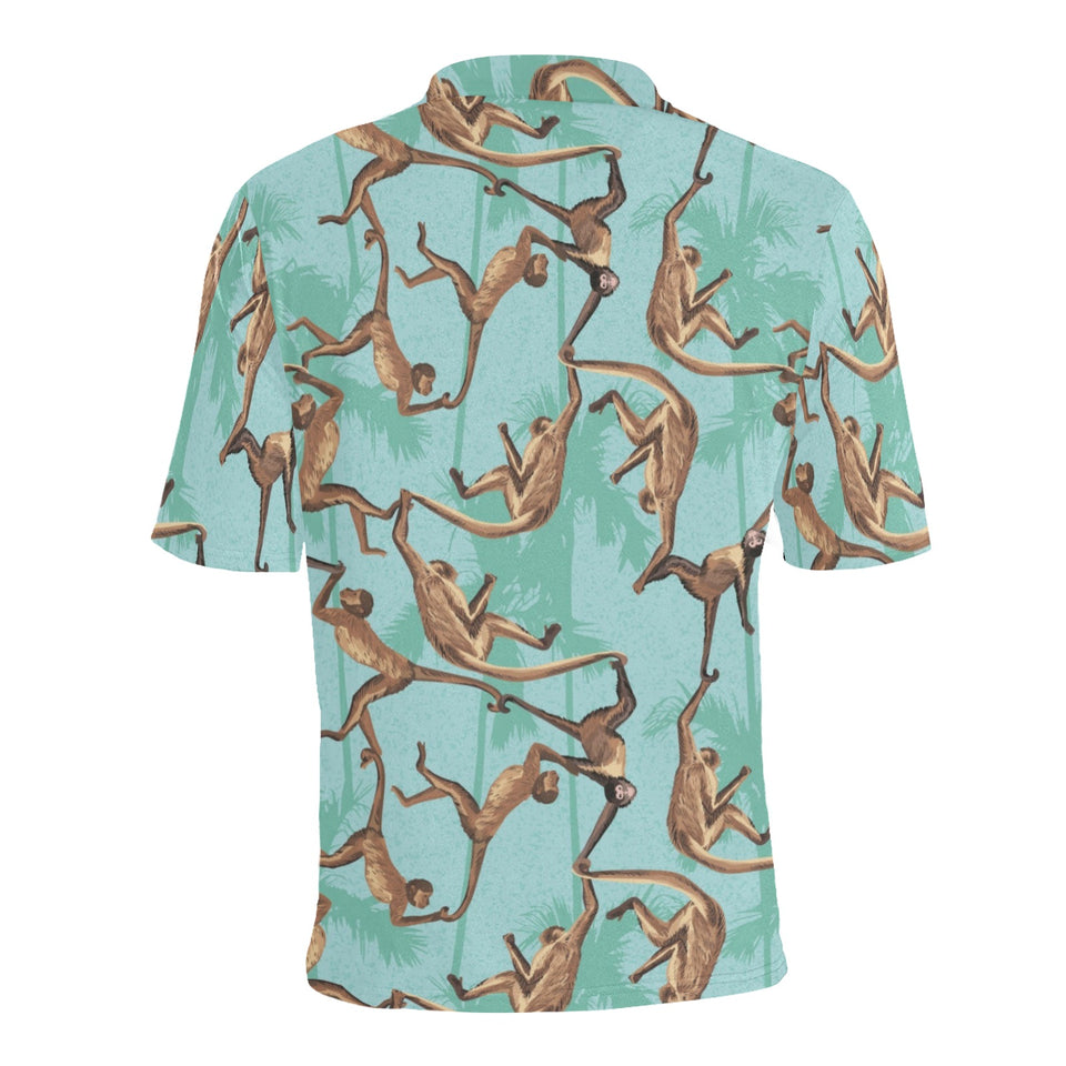 Monkey Palm tree background Men's All Over Print Polo Shirt