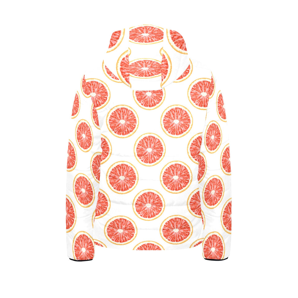 Grapefruit pattern Kids' Boys' Girls' Padded Hooded Jacket