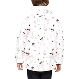 Poodle dog rose cake pattern Kids' Boys' Girls' Padded Hooded Jacket