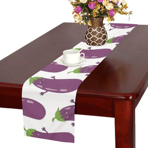 Eggplant Pattern Print Design 01 Table Runner