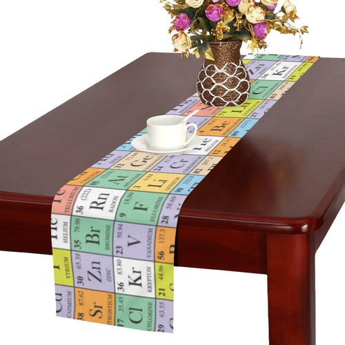 Chemistry Periodic Table Pattern Print Design 01 Table Runner