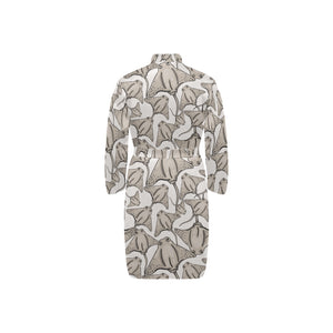 Stingray Pattern Print Design 05 Men's Long Sleeve Belted Night Robe