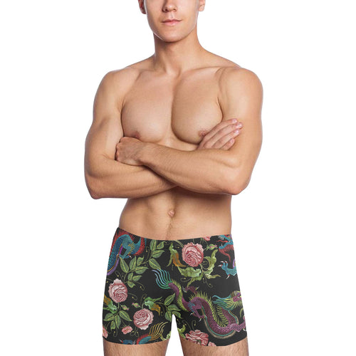 Dragons flower pattern Men's Swimming Trunks