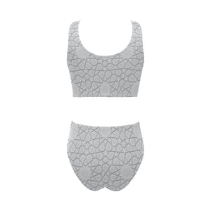 arabic star pattern Chest Bowknot High Waisted Bikini Swimsuit