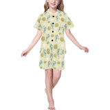 Seahorse shell starfish pattern background Kids' Boys' Girls' V-Neck Short Pajama Set