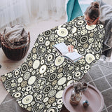 Gear Pattern Print Design 02 Blanket Robe with Sleeves