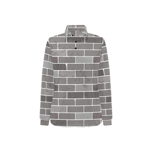Brick Printed Pattern Print Design 05 Women's Long Sleeve Polo Shirt
