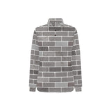 Brick Printed Pattern Print Design 05 Women's Long Sleeve Polo Shirt