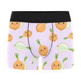 cute onions smiling faces purple background Men's All Over Print Boxer Briefs Men's Underwear