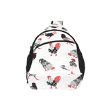 Cool rooster chicken cock floral ornament backgrou All Over Print Chest Bag
