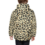 Leopard print design pattern Kids' Boys' Girls' Padded Hooded Jacket