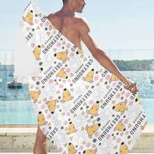 Greyhound Pattern Print Design 03 Beach Towel