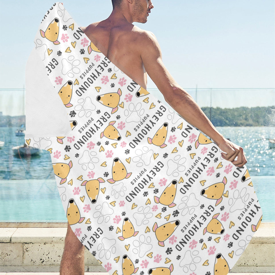 Greyhound Pattern Print Design 03 Beach Towel