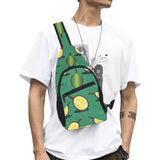 Durian pattern green background All Over Print Chest Bag
