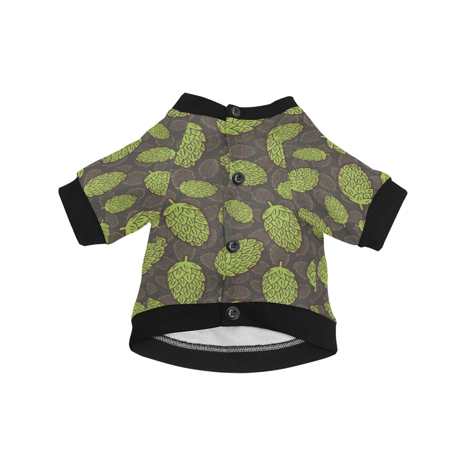 Hop pattern black background All Over Print Pet Dog Round Neck Fuzzy Shirt