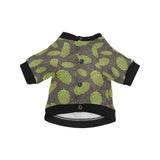 Hop pattern black background All Over Print Pet Dog Round Neck Fuzzy Shirt