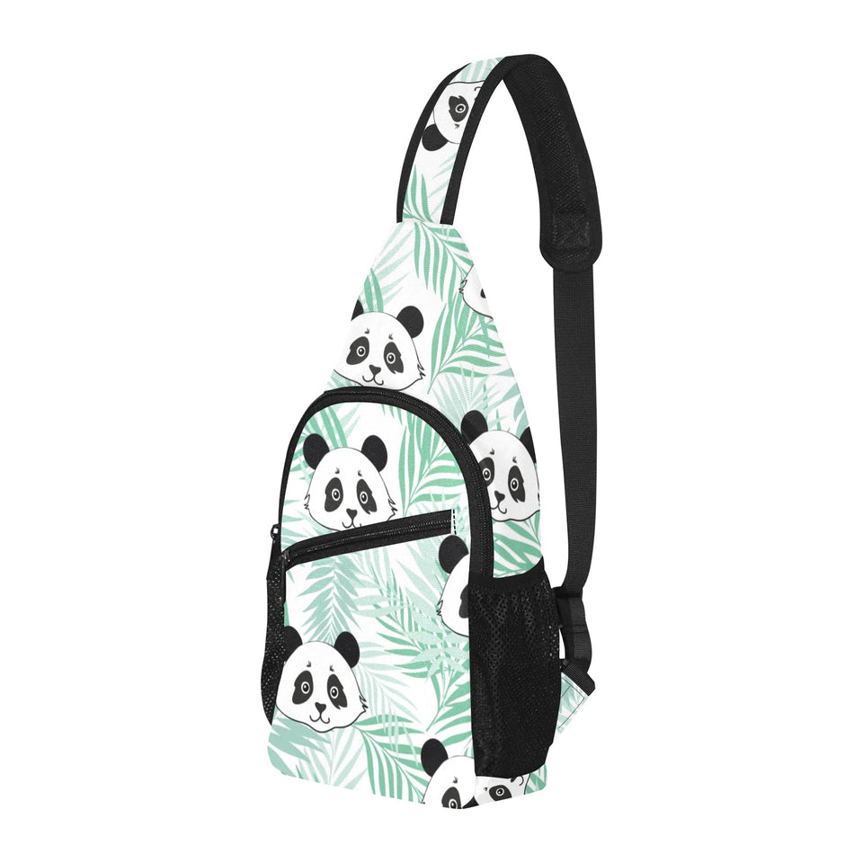 Panda pattern tropical leaves background All Over Print Chest Bag