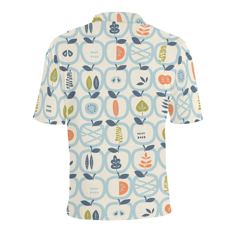 apples leaves pattern Men's All Over Print Polo Shirt