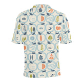 apples leaves pattern Men's All Over Print Polo Shirt