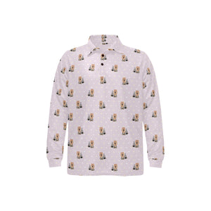 Yorkshire Terrier Pattern Print Design 02 Men's Long Sleeve Polo Shirt