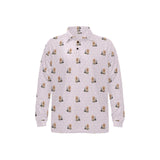 Yorkshire Terrier Pattern Print Design 02 Men's Long Sleeve Polo Shirt