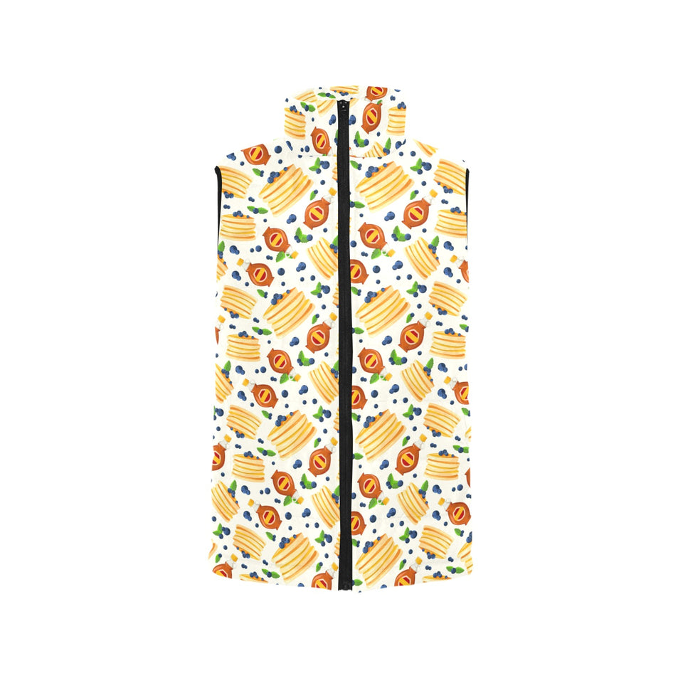 Pancake Pattern Print Design 02 Women's Padded Vest