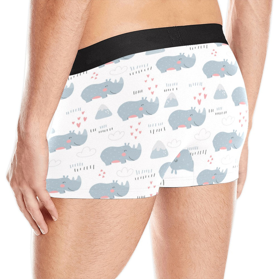 cute rhino heart pattern Men's All Over Print Boxer Briefs Men's Underwear