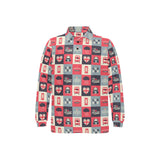 British Pattern Print Design 05 Men's Long Sleeve Polo Shirt