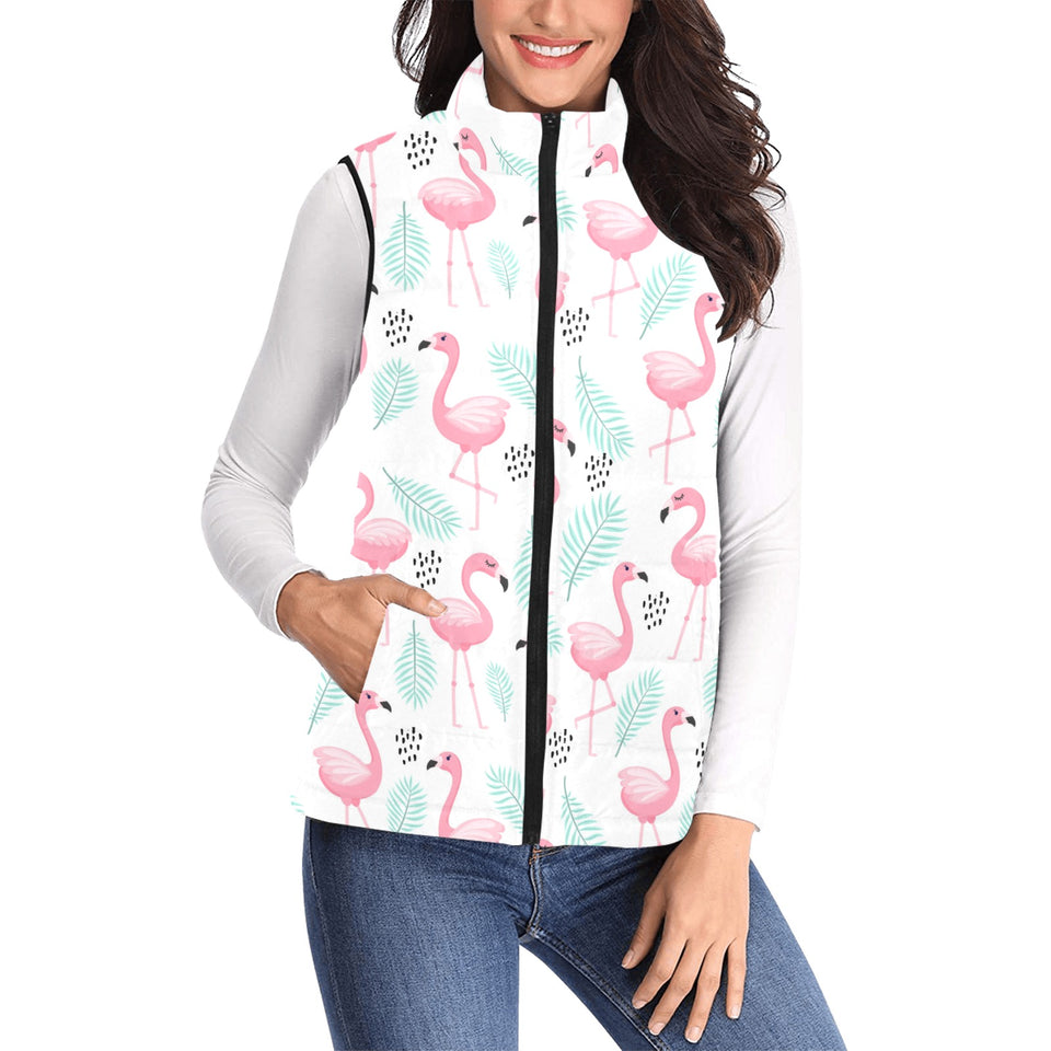Cute flamingo pattern Women's Padded Vest